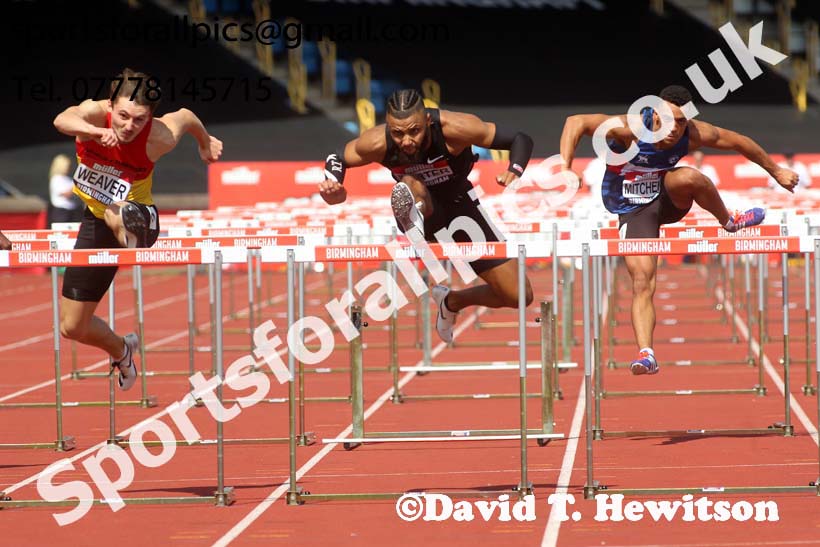 Mens 110 metres hurdles, 2019 Muller British Championships, Alexander Stadium, Birmingham. Photo: David T. Hewitson/Sports for All Pics